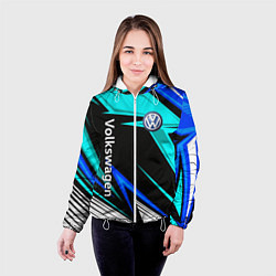 Куртка с капюшоном женская Фольцваген - sport uniform, цвет: 3D-белый — фото 2