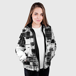 Куртка с капюшоном женская Кибер Сетка гранж, цвет: 3D-черный — фото 2