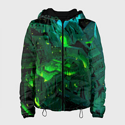 Куртка с капюшоном женская Зелёный город, цвет: 3D-черный