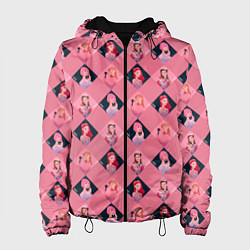 Куртка с капюшоном женская Розовая клеточка black pink, цвет: 3D-черный