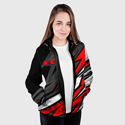 Куртка с капюшоном женская Kawasaki - red uniform, цвет: 3D-черный — фото 2