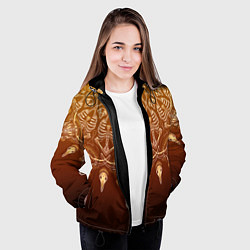 Куртка с капюшоном женская Большая костяная мандала, цвет: 3D-черный — фото 2