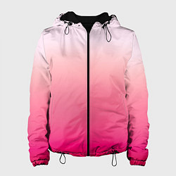 Куртка с капюшоном женская Оттенки розового градиент, цвет: 3D-черный