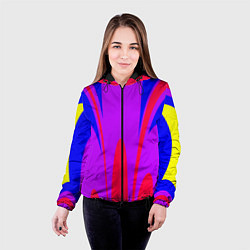 Куртка с капюшоном женская Яркий цветной мотив, цвет: 3D-черный — фото 2