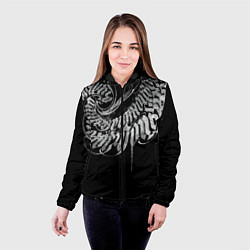 Куртка с капюшоном женская Каллиграфическая спираль, цвет: 3D-черный — фото 2