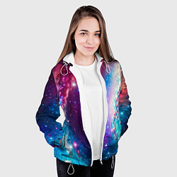 Куртка с капюшоном женская Удивительная вселенная, цвет: 3D-белый — фото 2