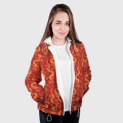 Куртка с капюшоном женская Символ года дракон, цвет: 3D-белый — фото 2