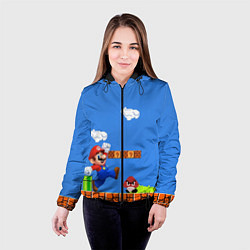 Куртка с капюшоном женская Супер Марио, цвет: 3D-черный — фото 2