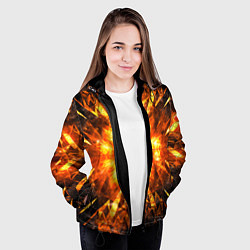 Куртка с капюшоном женская Fire abstract, цвет: 3D-черный — фото 2