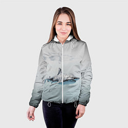 Куртка с капюшоном женская Акула большая белая в толще воды, цвет: 3D-белый — фото 2
