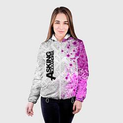 Куртка с капюшоном женская Asking Alexandria rock legends: по-вертикали, цвет: 3D-белый — фото 2