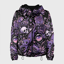 Куртка с капюшоном женская Ведьминский паттерн, цвет: 3D-черный