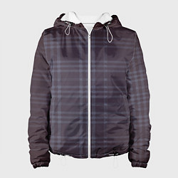 Куртка с капюшоном женская Клетка оттенки серого, цвет: 3D-белый