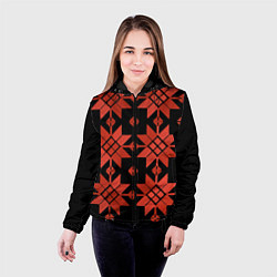 Куртка с капюшоном женская Удмуртский - вертикаль black, цвет: 3D-черный — фото 2