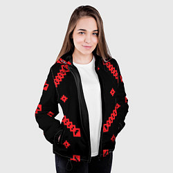 Куртка с капюшоном женская Национальный - черный 2, цвет: 3D-черный — фото 2