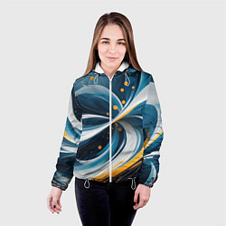 Куртка с капюшоном женская Закрученная абстракция от нейросети, цвет: 3D-белый — фото 2