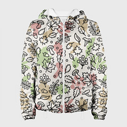 Куртка с капюшоном женская Осень - бежевый, цвет: 3D-белый