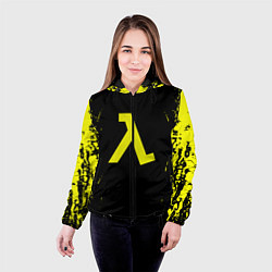 Куртка с капюшоном женская Half life game yellow color, цвет: 3D-черный — фото 2