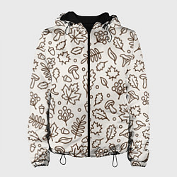 Куртка с капюшоном женская Осень - бежевый 2, цвет: 3D-черный