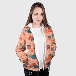 Куртка с капюшоном женская Осенние лягушки, цвет: 3D-белый — фото 2