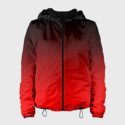 Куртка с капюшоном женская Градиент: от черного до ярко-красного, цвет: 3D-черный