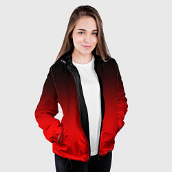 Куртка с капюшоном женская Градиент: от черного до ярко-красного, цвет: 3D-черный — фото 2