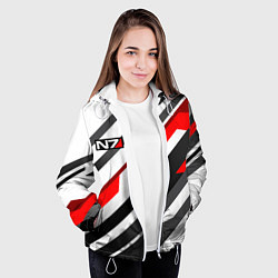 Куртка с капюшоном женская Mass effect - white uniform n7, цвет: 3D-белый — фото 2