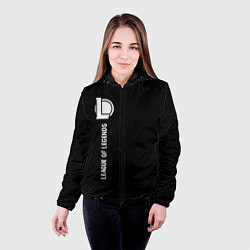 Куртка с капюшоном женская League of Legends glitch на темном фоне: по-вертик, цвет: 3D-черный — фото 2
