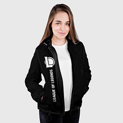 Куртка с капюшоном женская League of Legends glitch на темном фоне: по-вертик, цвет: 3D-черный — фото 2