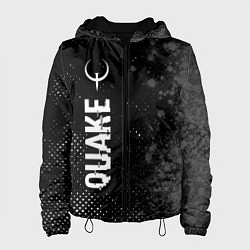 Куртка с капюшоном женская Quake glitch на темном фоне: по-вертикали, цвет: 3D-черный
