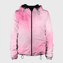 Куртка с капюшоном женская Абстракция с розовыми кругами, цвет: 3D-черный