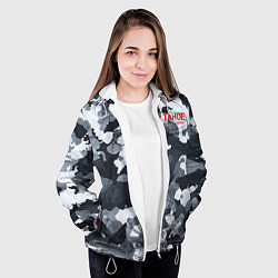 Куртка с капюшоном женская Chevrolet tahoe military тахо, цвет: 3D-белый — фото 2