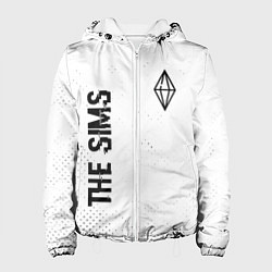 Куртка с капюшоном женская The Sims glitch на светлом фоне вертикально, цвет: 3D-белый