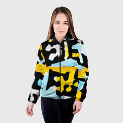 Куртка с капюшоном женская Абстрактная композиция, цвет: 3D-черный — фото 2