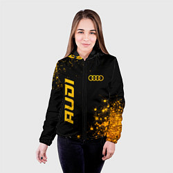 Куртка с капюшоном женская Audi - gold gradient вертикально, цвет: 3D-черный — фото 2