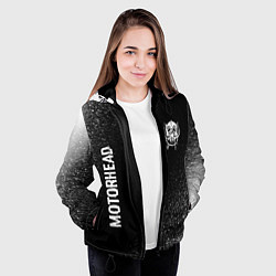 Куртка с капюшоном женская Motorhead glitch на темном фоне вертикально, цвет: 3D-черный — фото 2