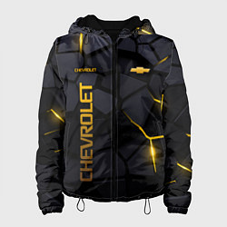 Куртка с капюшоном женская Chevrolet - плиты с эффектом свечения, цвет: 3D-черный