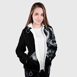 Куртка с капюшоном женская Дымный волк, цвет: 3D-белый — фото 2