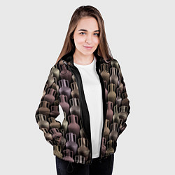 Куртка с капюшоном женская Разноцветные амфоры, цвет: 3D-черный — фото 2