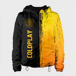 Куртка с капюшоном женская Coldplay - gold gradient по-вертикали, цвет: 3D-черный