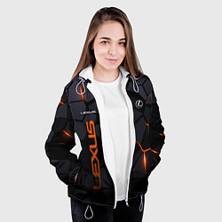 Куртка с капюшоном женская Lexus - плиты с эффектом свечения, цвет: 3D-белый — фото 2