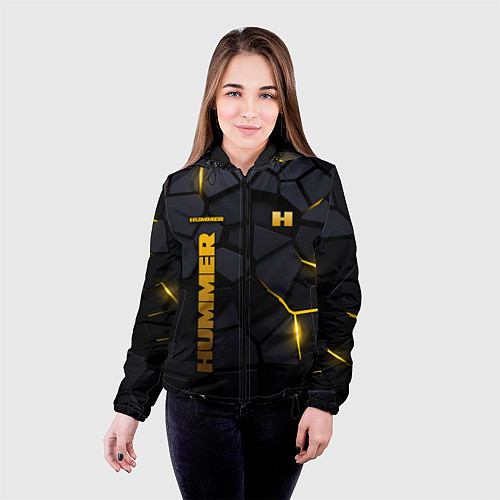 Женская куртка Hummer - плиты с эффектом свечения / 3D-Черный – фото 4