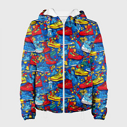 Куртка с капюшоном женская Старые кроссовки, цвет: 3D-белый