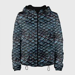 Куртка с капюшоном женская Dragon scale pattern, цвет: 3D-черный