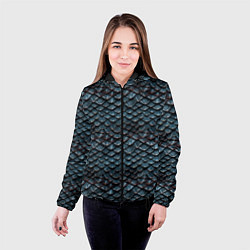 Куртка с капюшоном женская Dragon scale pattern, цвет: 3D-черный — фото 2