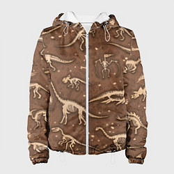 Куртка с капюшоном женская Dinosaurs bones, цвет: 3D-белый