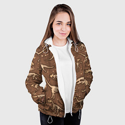 Куртка с капюшоном женская Dinosaurs bones, цвет: 3D-белый — фото 2