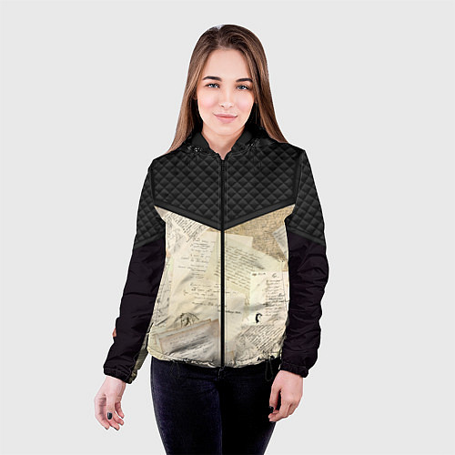 Женская куртка Черновики Пушкина / 3D-Черный – фото 4