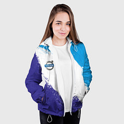 Куртка с капюшоном женская Вольво - триколор, цвет: 3D-белый — фото 2