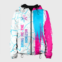 Куртка с капюшоном женская Bring Me the Horizon neon gradient style по-вертик, цвет: 3D-черный